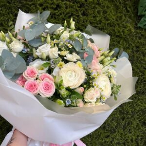 vibrant mixed flower arrangement